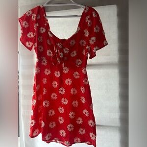 Orange Floral Dress by Lush Clothing